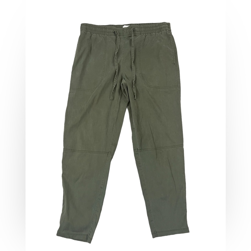 Lou & Grey Drawstring Army Green Joggers Womens Size Small